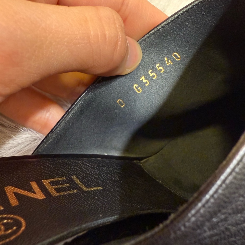 Chanel Black Mules with Patent Leather Cap Toe - Picture 9 of 9